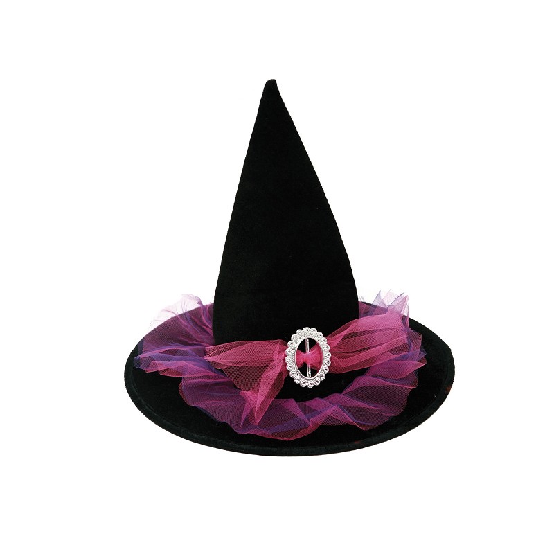 Sombrero De Bruja Tul Rosa